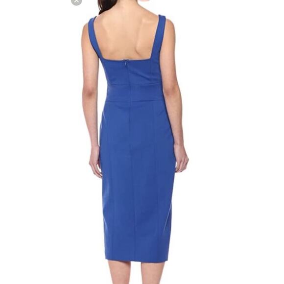 ELLIATT Women's Blue Olivia Cobalt Sheath Front Slit Midi Dress Size Large - Picture 3 of 14